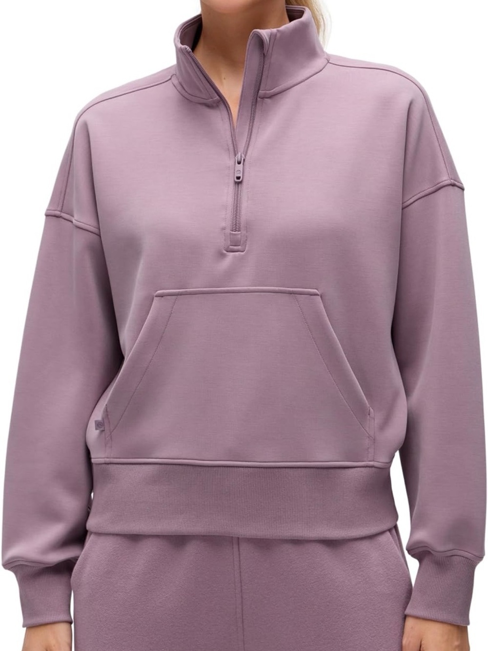 CRZ YOGA SoftAura Half Zip Sweatshirt Light Lavender Size XS